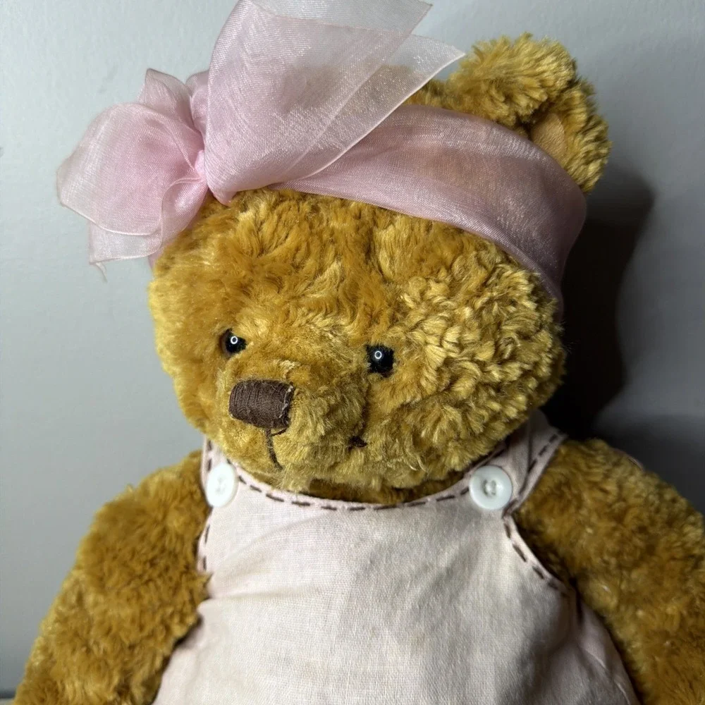 Hallmark Marys Bear Plush Pink Dress Headband Mary Hamilton Series VF 6057 17 in